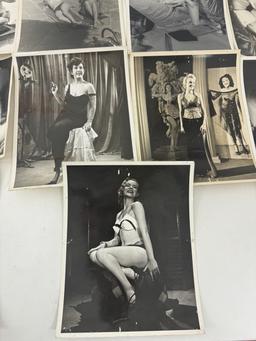 Vintage 1950's Original Burlesque Nude Pin up Model Risque Photo 8x10 Black & White Photographs