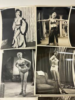 Vintage 1950's Original Burlesque Nude Pin up Model Risque Photo 8x10 Black & White Photographs