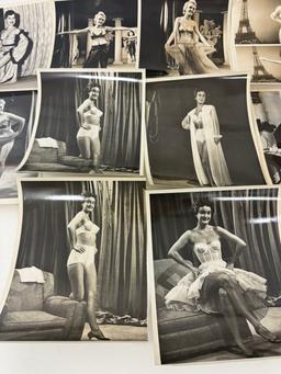 Vintage 1950's Original Burlesque Nude Pin up Model Risque Photo 8x10 Black & White Photographs