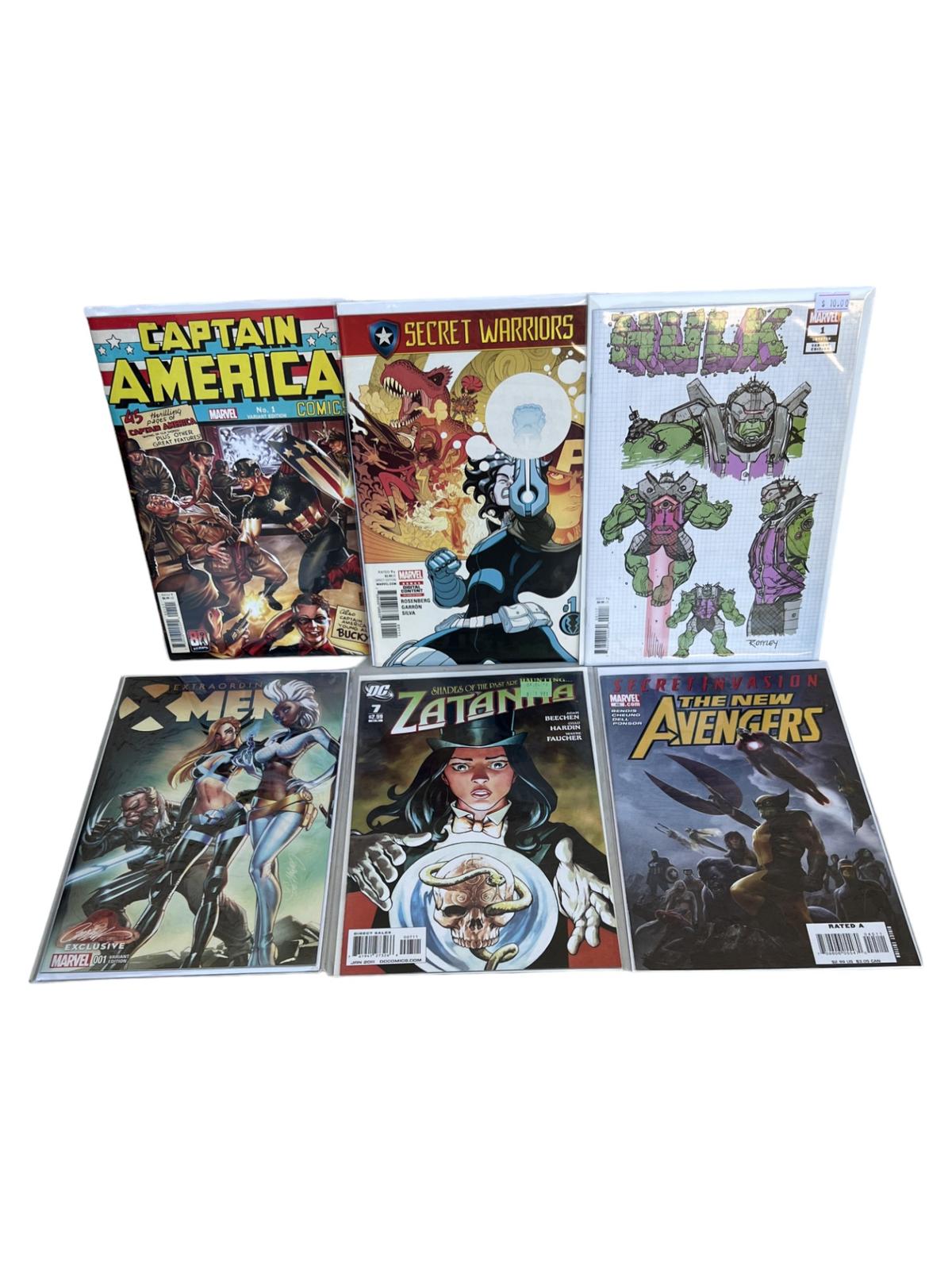 COMIC BOOK COLLECTION LOT X-MEN, ZATANA AVENGERS HULK SECRET WARRIORS CAPTIAN AMERICA LOT  NF