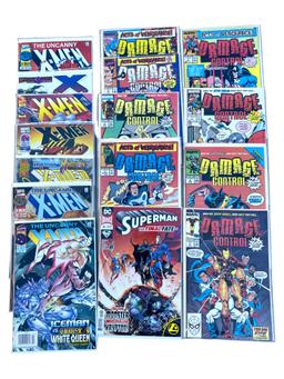 Comic Book X-Men Superman, Damage Control collection lot 16