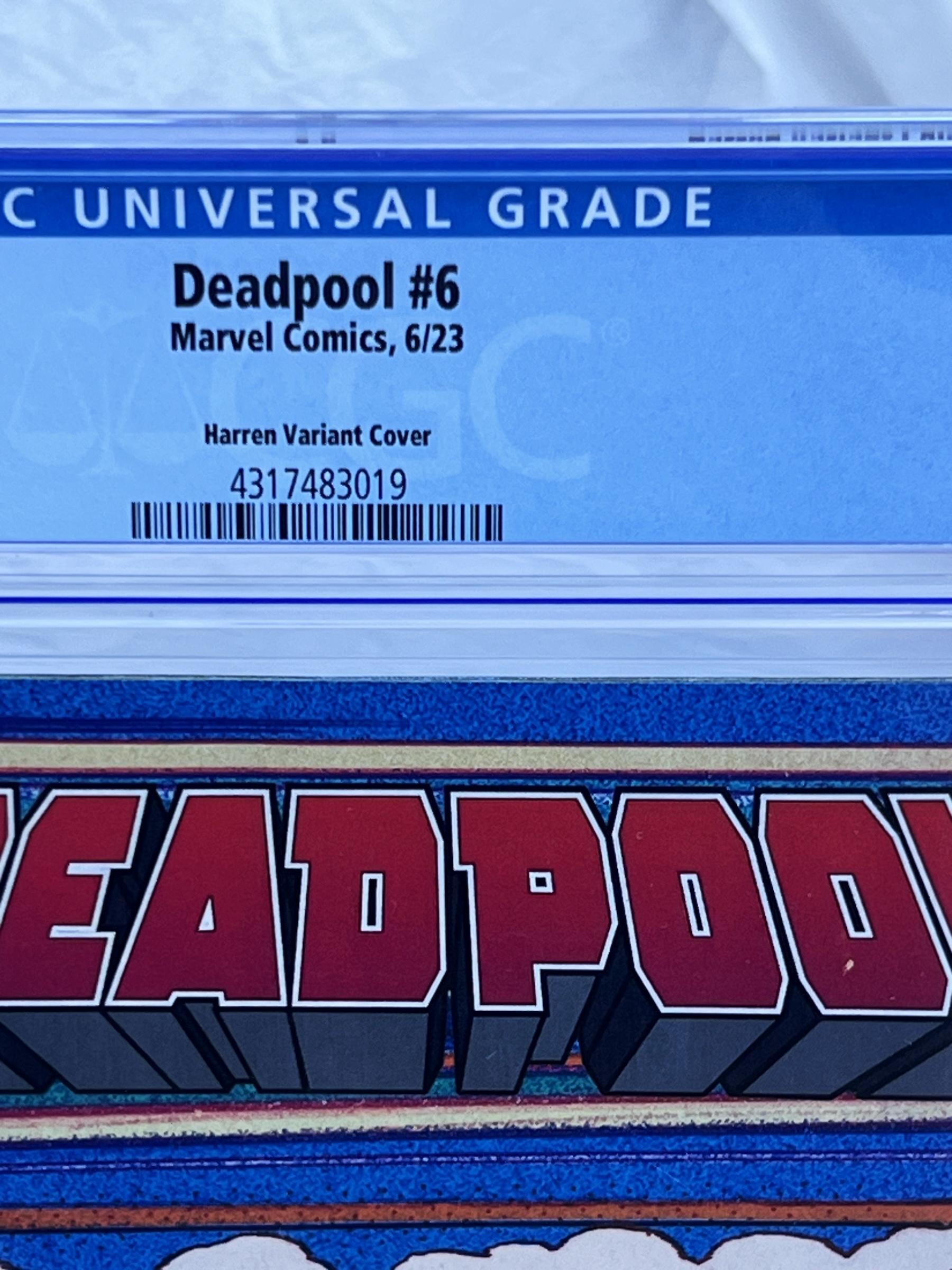 COMIC BOOK Deadpool 6 Cover C Harren Variant Marvel CGC 9.8