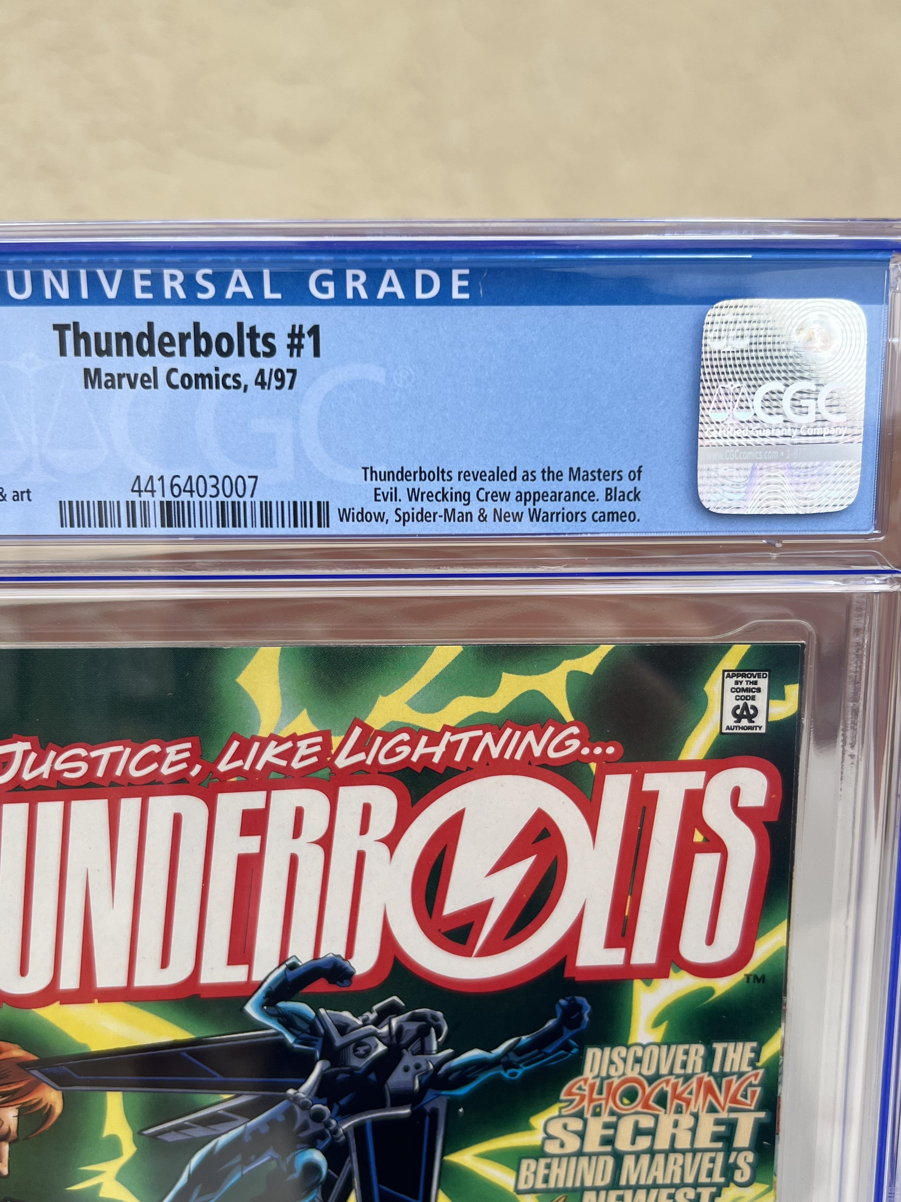 Thunderbolts 1 4/97 Marvel Comics CGC 9.6 WHITE