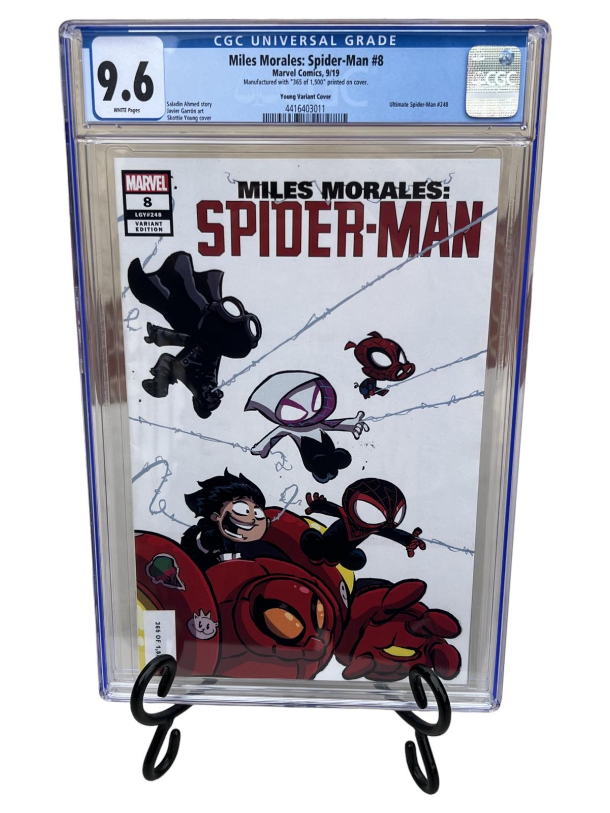COMIC BOOK Miles Morales: Spider-Man 8 9/19 Marvel Comics Young Variant Cover CGC 9.6