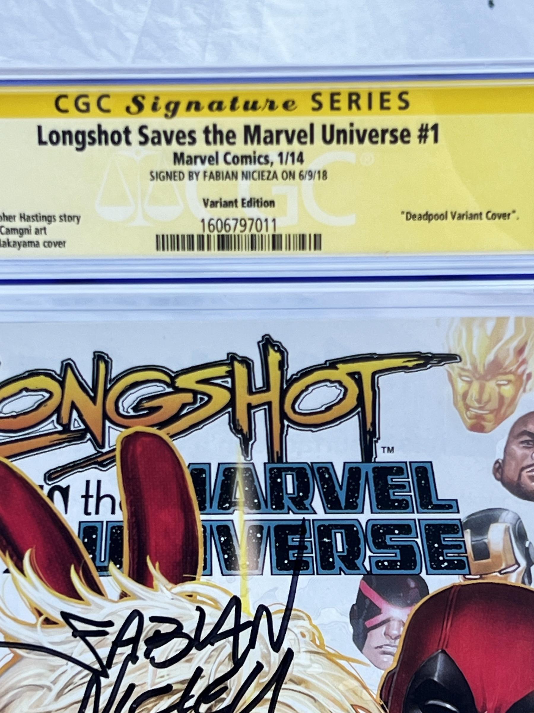 Longshot Saves The Marvel Universe #1 - Deadpool Variant  CGC 9.6 SIGNATURE