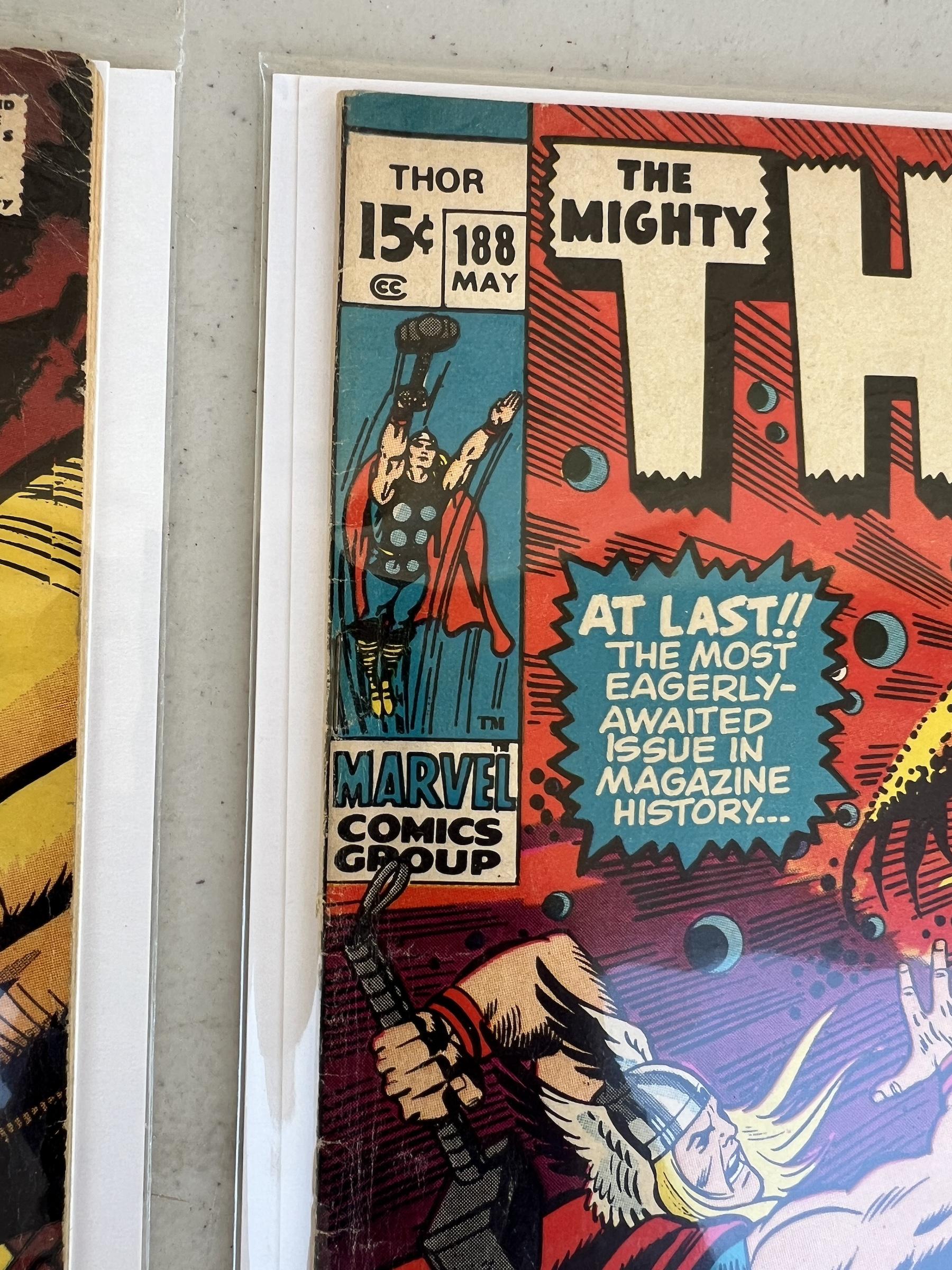 COMIC BOOK THOR 141, 188, 157 MARVEL COMIC 12c