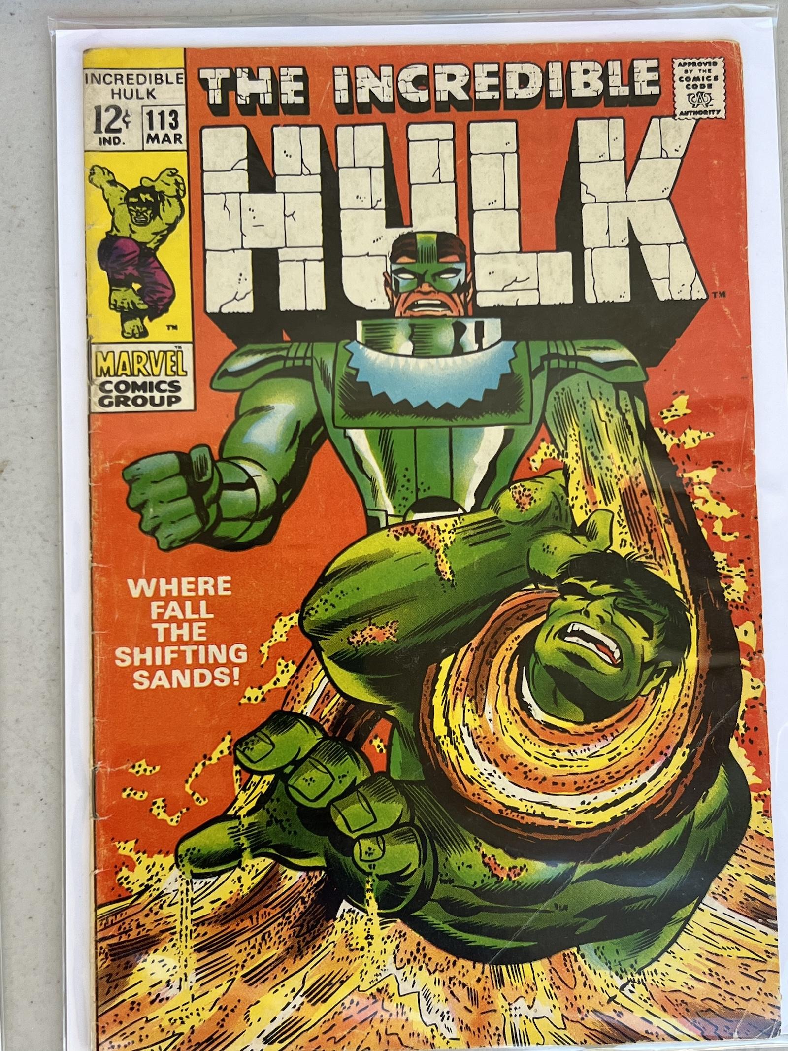 COMIC BOOK Incredible Hulk 111, 130, 115, 113 MARVEL 12 c