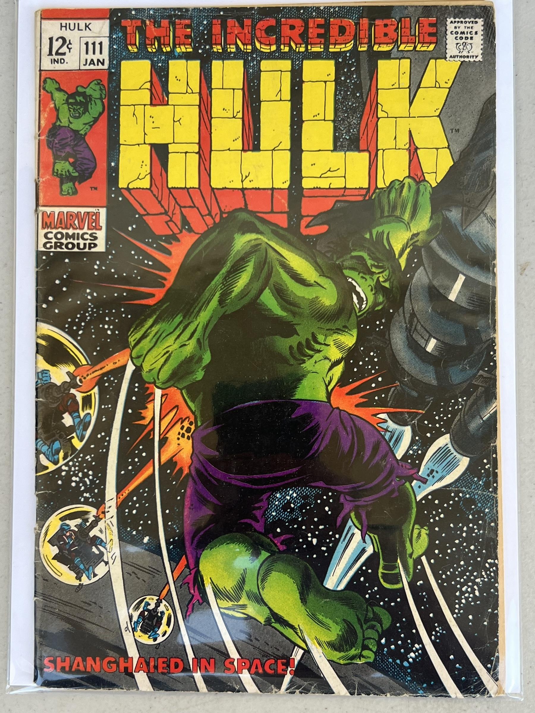 COMIC BOOK Incredible Hulk 111, 130, 115, 113 MARVEL 12 c