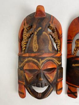 Hand Carved Kenya, Africa Wood Masks
