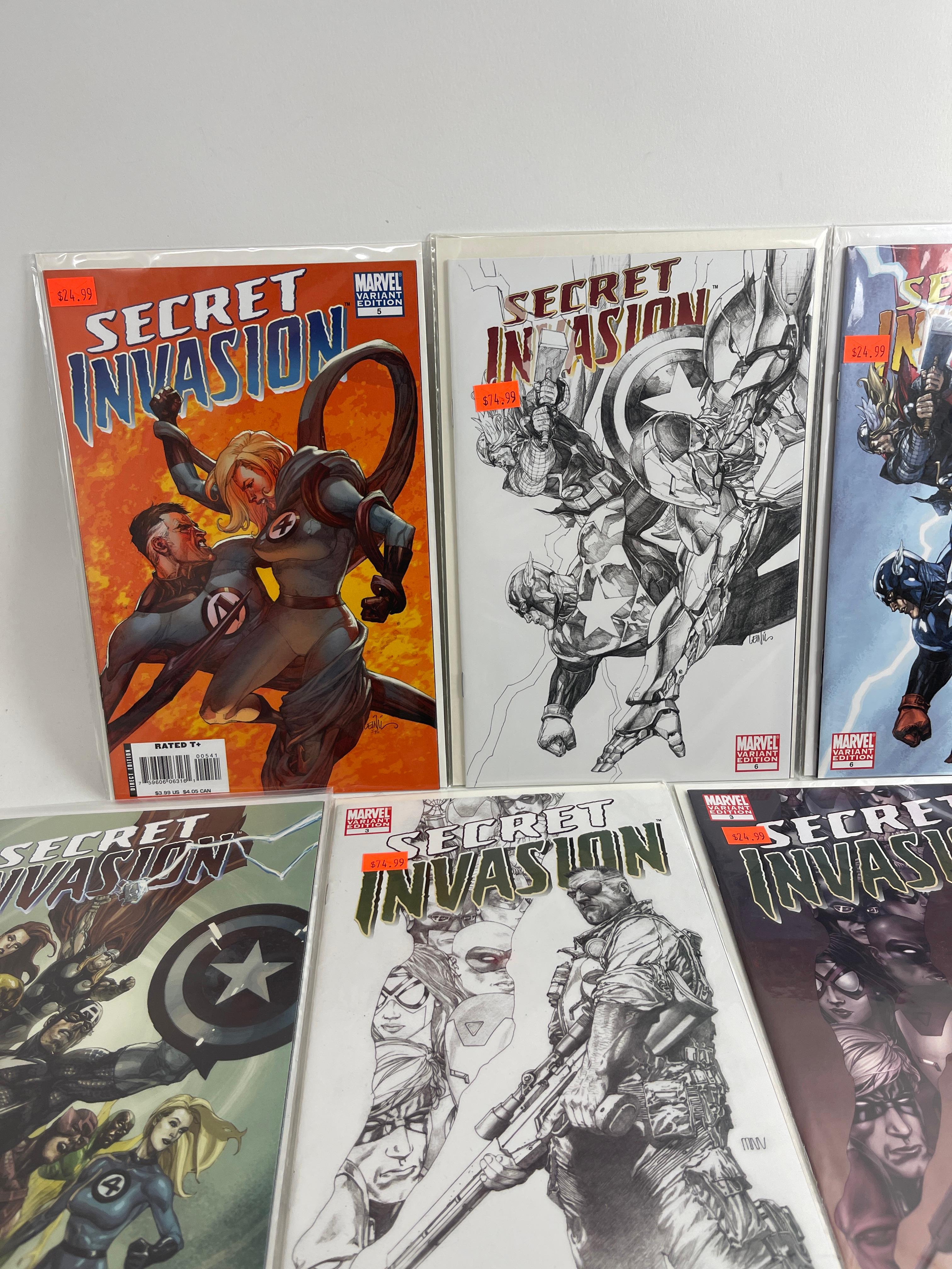 Secret Invasion Marvel Variant Edition Comic Book Collection Lot of 12