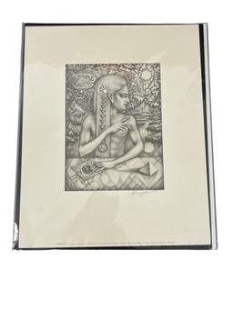 Visionary Art of John Swingdler 'Oracle' and 'The Wanderes' Repro Signed in Pencil