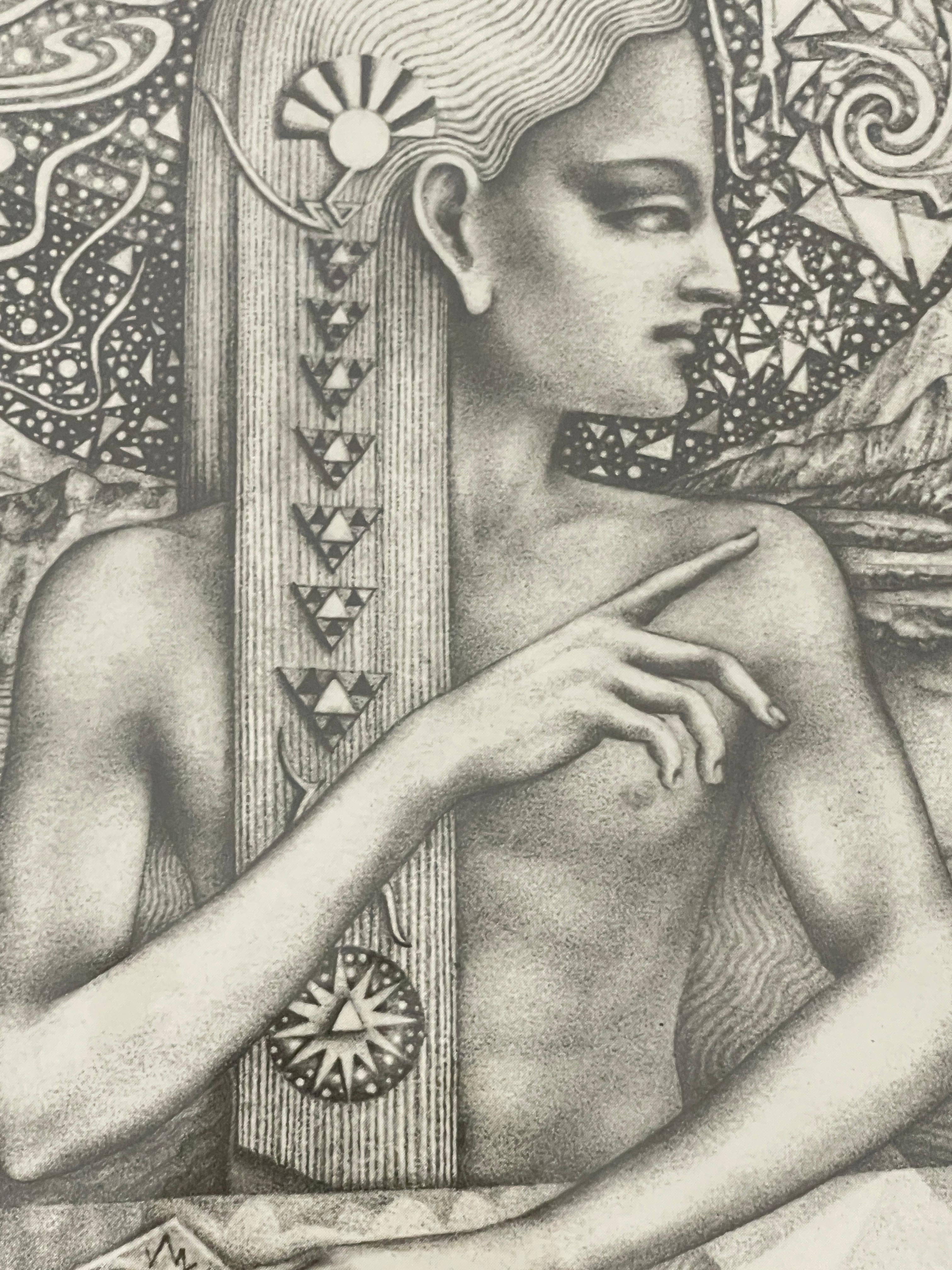 Visionary Art of John Swingdler 'Oracle' and 'The Wanderes' Repro Signed in Pencil