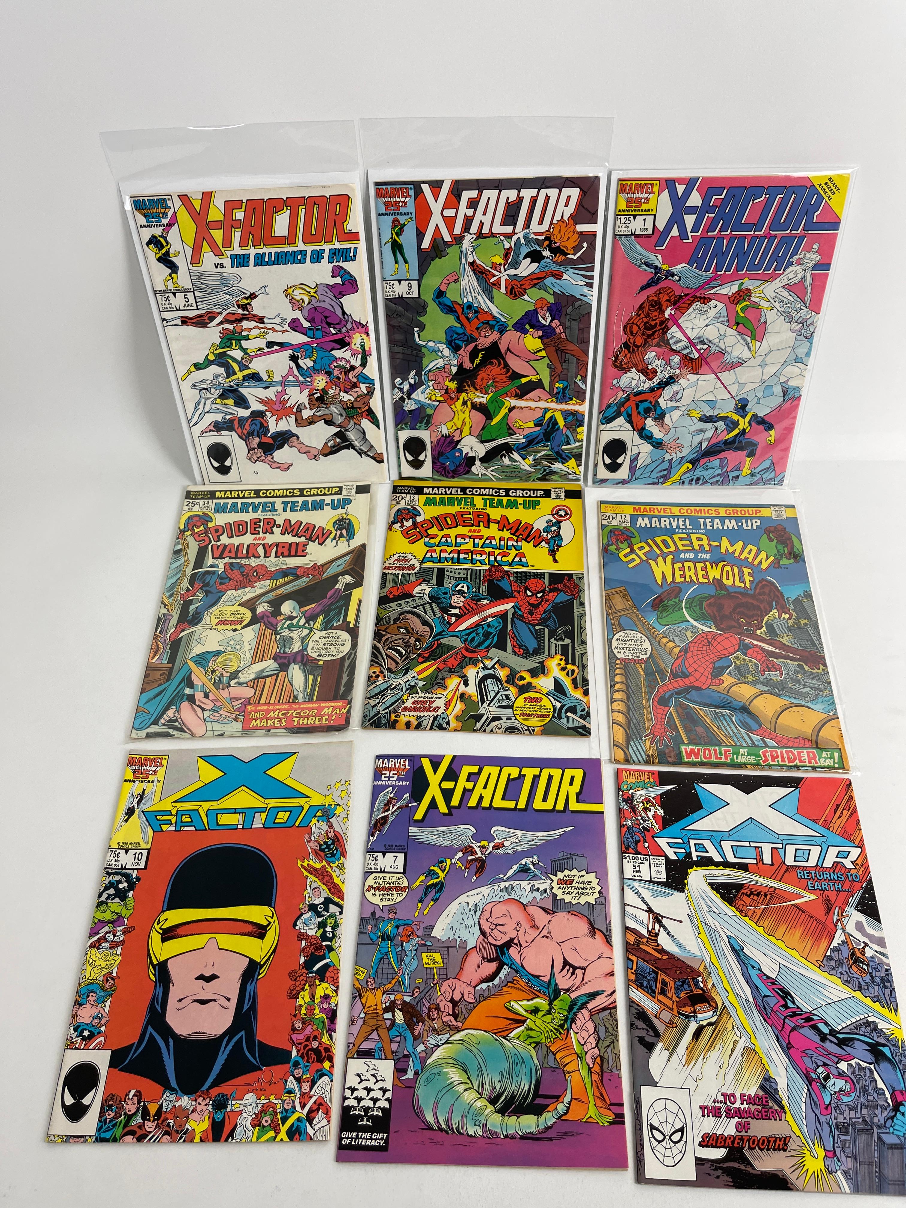 Marvel Team Up and X Factor Marvel Comic Book Collection Lot of 9