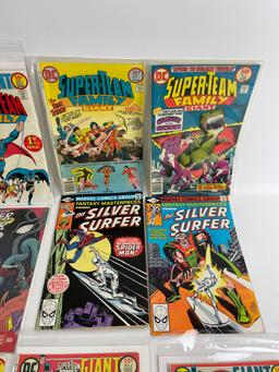 Silver Surfer and Super Team Family Mixed Marvel DC Comic Book Collection Lot 9