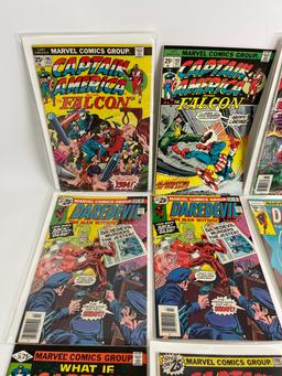 Vintage Daredevil and Captain America Mixed Marvel Comic Book Collection Lot of 9