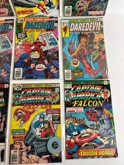 Vintage Daredevil and Captain America Mixed Marvel Comic Book Collection Lot of 9