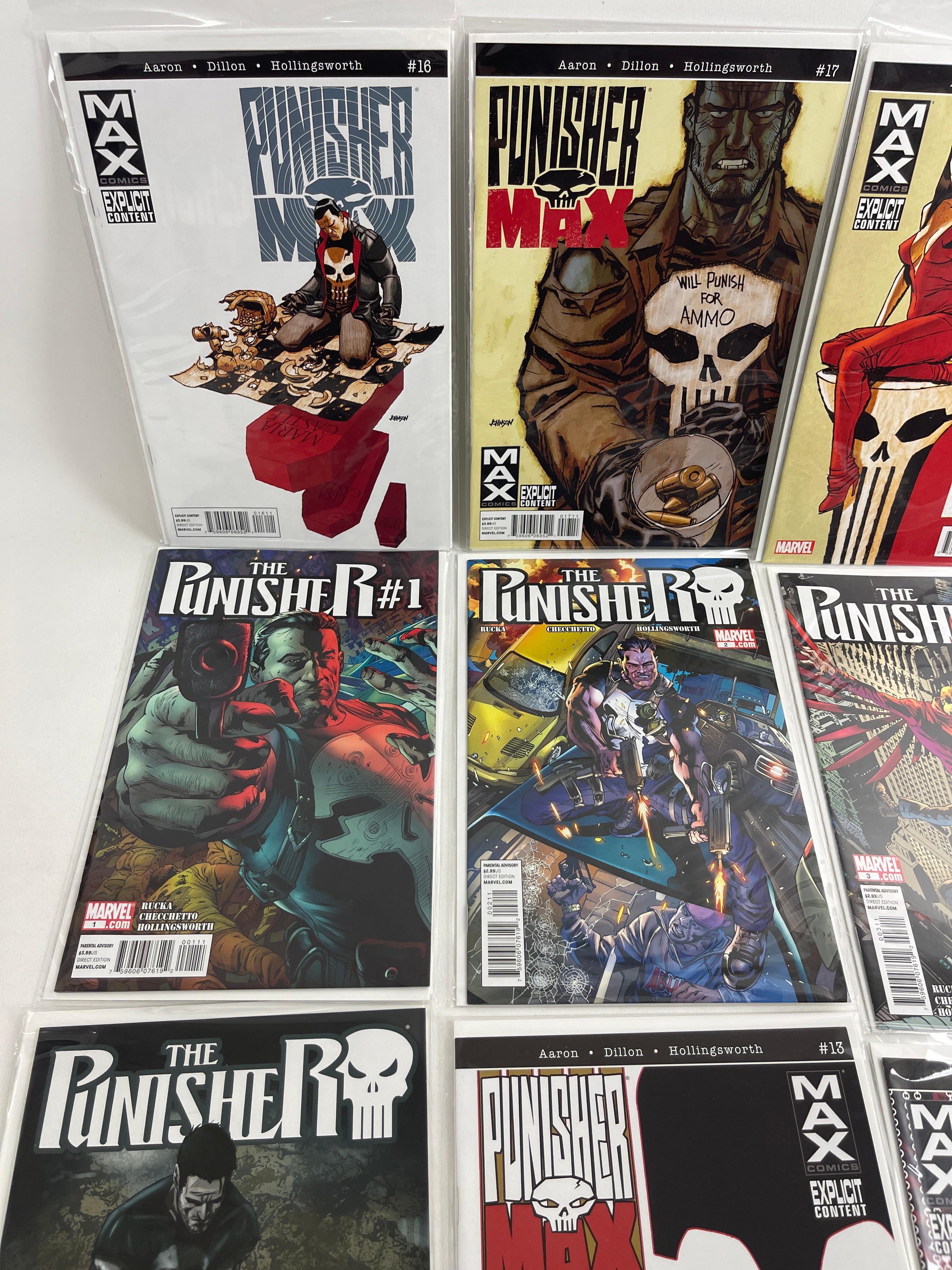 The Punisher and Punisher Max Marvel Comic Book Collection Lot of 12