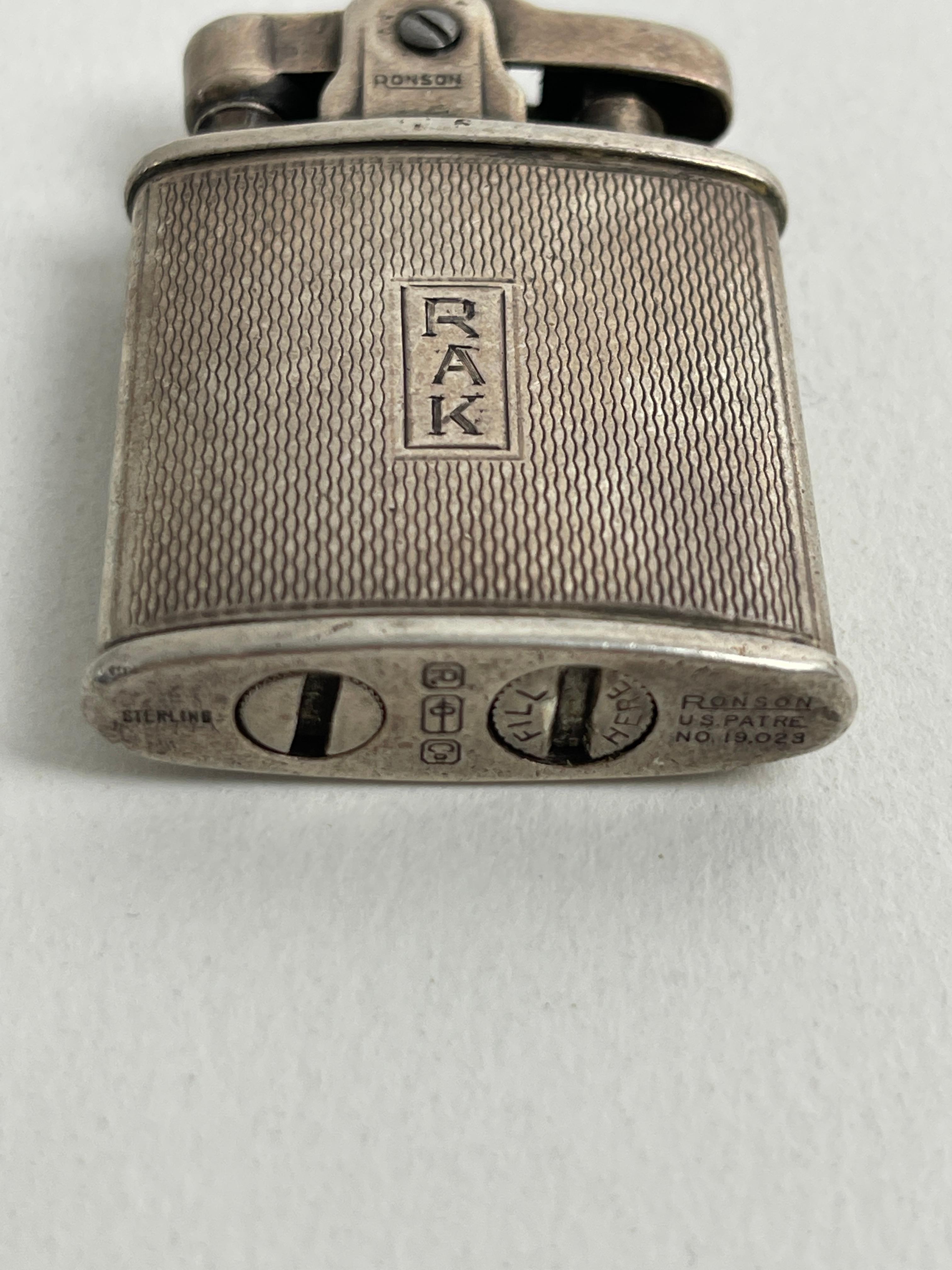 STERLING SILVER RONSON LIGHTER WW2 AIRFORCE WINGS VINTAGE