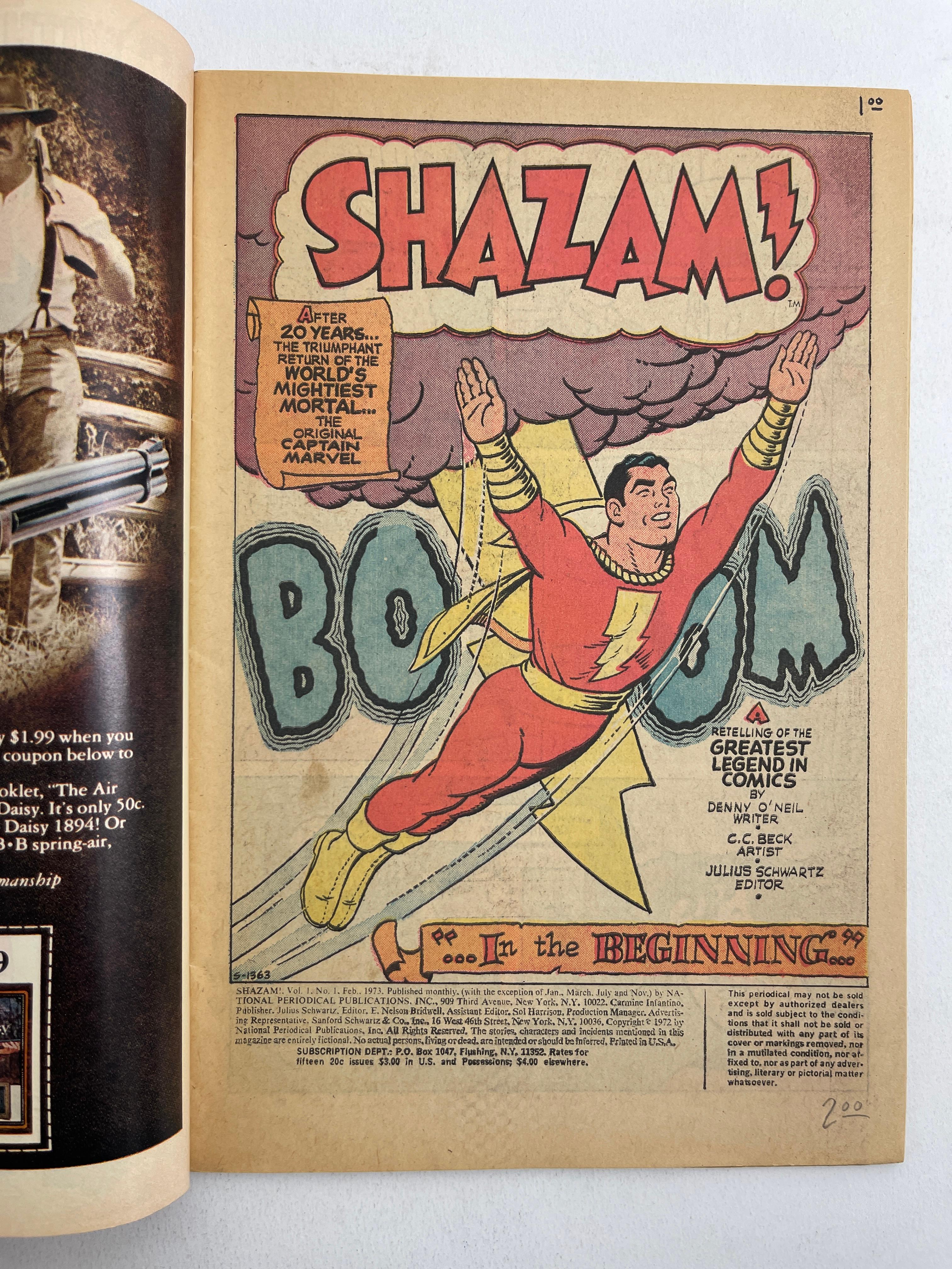 SHAZAM #1 1973 DC Comics 1st Series
