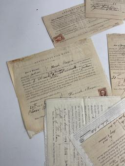 US CIVIL WAR PERIOD AFFIDAVIT PAPERS WITH STAMPS LOT 20