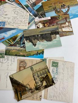 OLD VINTAGE POSTCARD STAMPS COLLECTION LOT