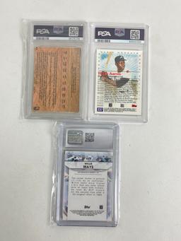 Trading Card topps Chrome Willie Mays, Hank Aaron Oscar Robertson Baseball Basketball cards lot 3