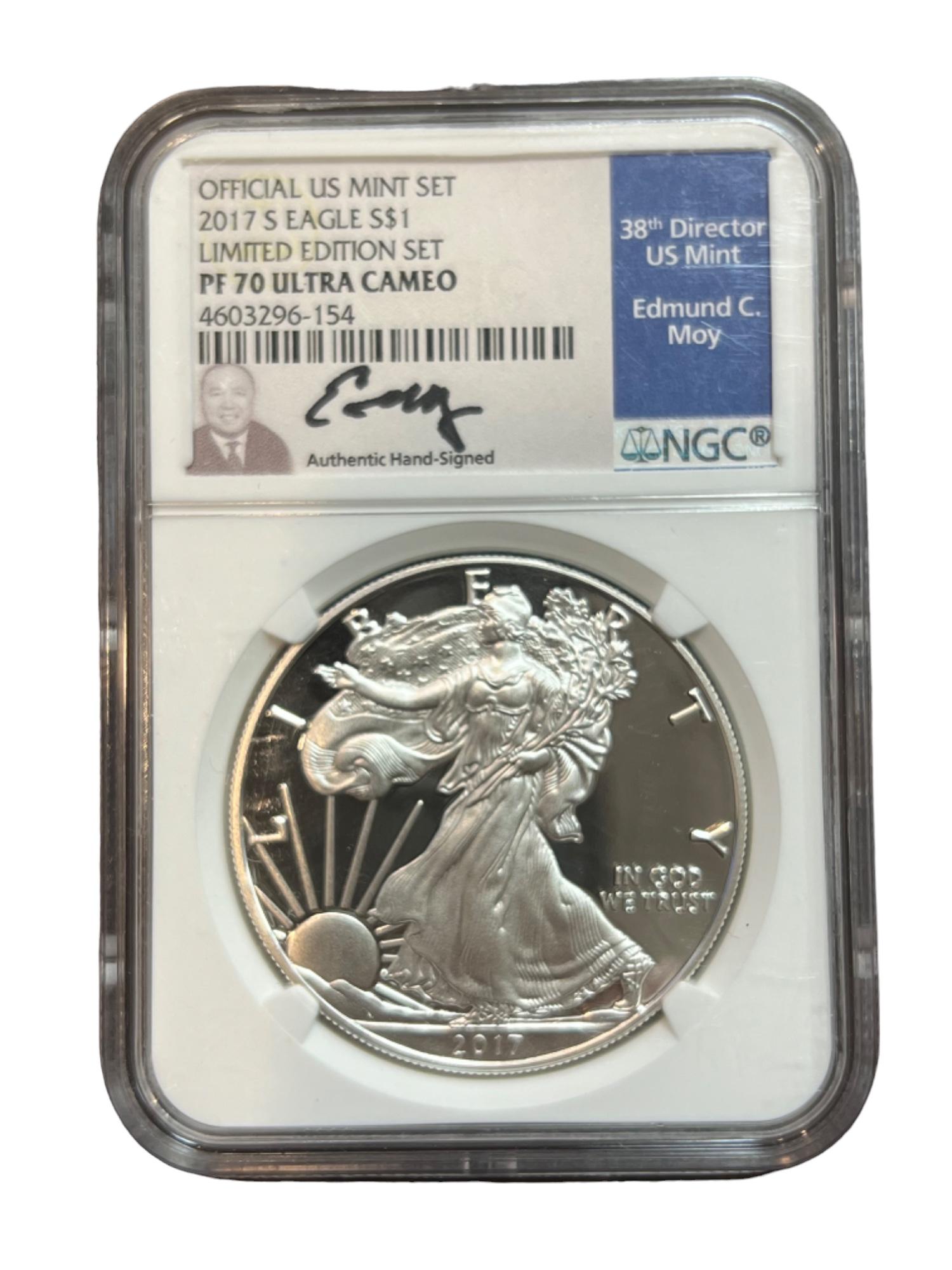 Rare silver coin 2017 S proof silver eagle $1 pf70 ultra cameo limited edition US Mint