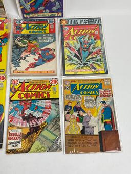 Vintage Action Comics Marvel DC Comic Book Collection Lot of 9