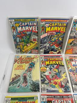 Vintage Captain Marvel & Action Comics Marvel DC Collection Lot of 10