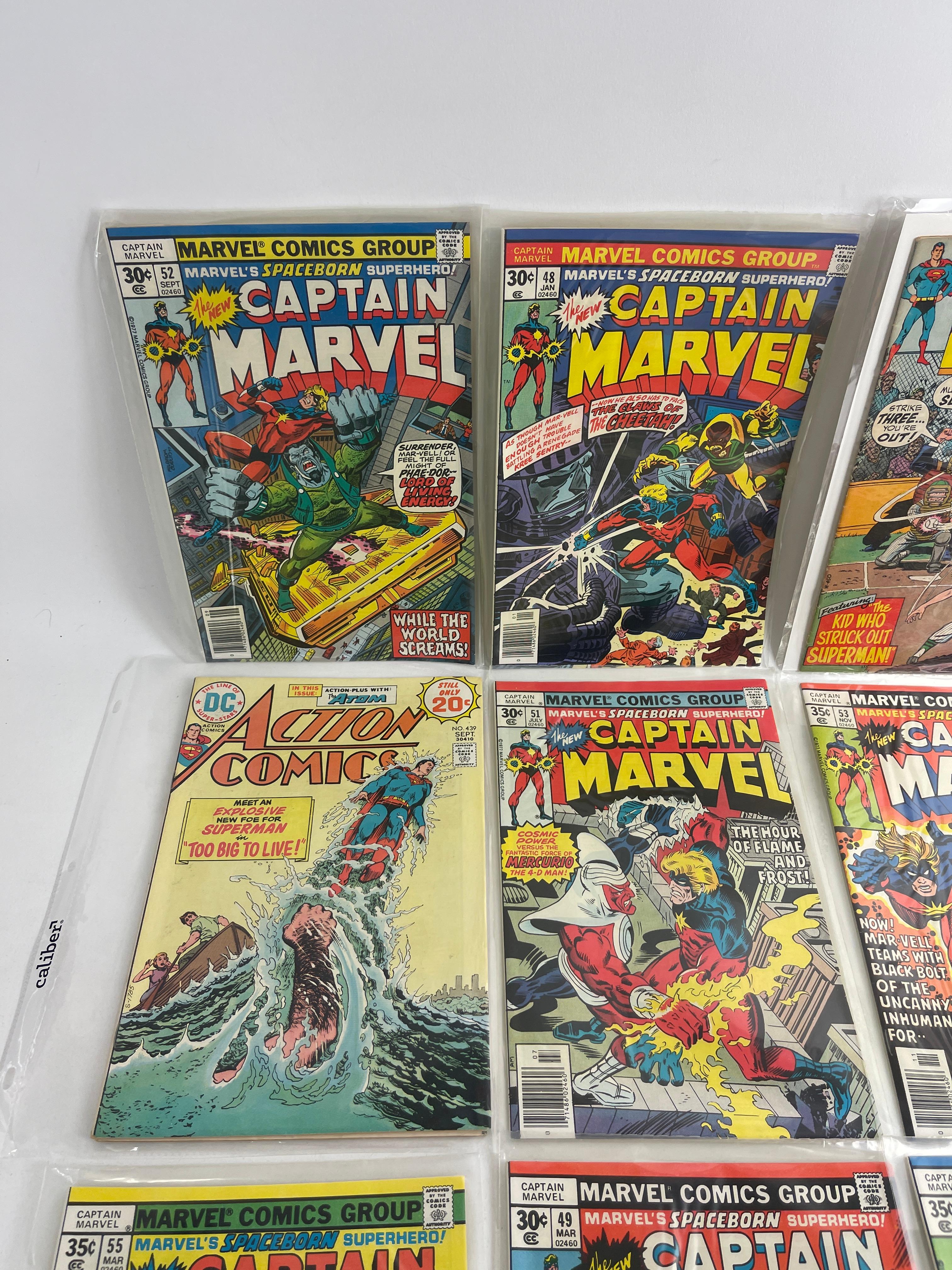 Vintage Captain Marvel & Action Comics Marvel DC Collection Lot of 10
