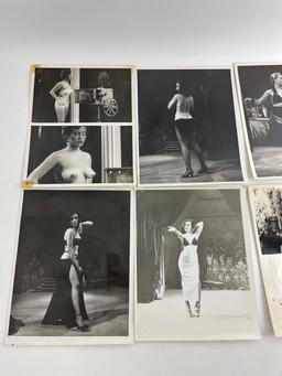 Vintage 1950's Original Burlesque Nude Pin up Model Risque Photo 8x10 Black & White Photographs