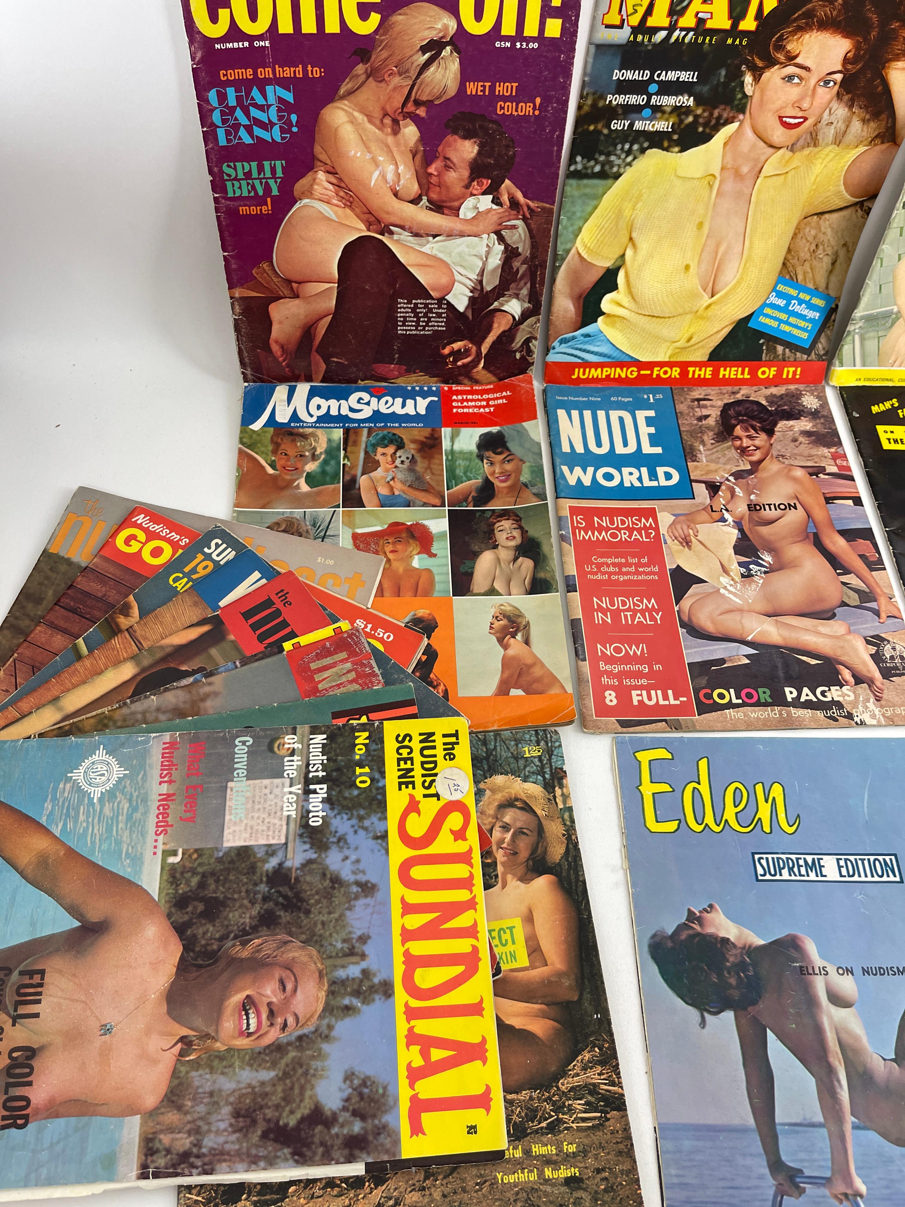 Vintage Adult Nude Erotic Magazine Collection Lot of 24