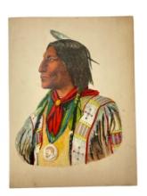 Cheyenne Chief Wolf Robe Color Press Photo Print