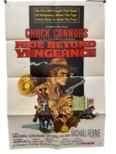 Vintage Original 1966 "Ride Beyond Vengeance" Western Movie Film Poster