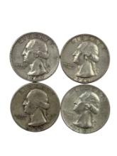 Vintage Silver Washington Quarter Value Coin Collection Lot of 4