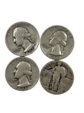 Vintage Silver Washington Quarter Value Coin Collection Lot of 4