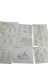 VINTAGE PRODUCTION ANIMATION STORYBOARD Popeye PRINT  HANNA BARNERA 1978 LOT 29