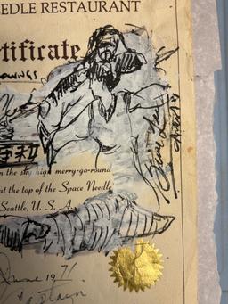 Bruce Lee Hand-Signed Illustration Drawing â€“ Gifted to Friend Frank Ho