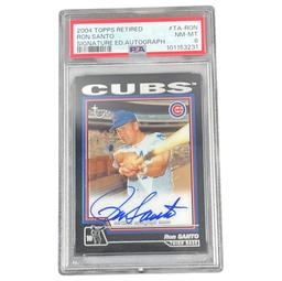 2004 Topps Retired Ron Santo Signature Autograph #TA-RON PSA 8 Baseball Card