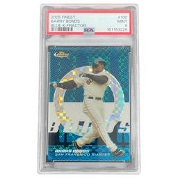 2005 Finest Barry Bonds Blue X-Fractor 107/150 PSA 9 Baseball Card