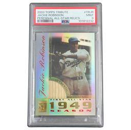 2003 Topps Tribute Jackie Robinson Perennial All-Star Relics PSA 9 Baseball Card