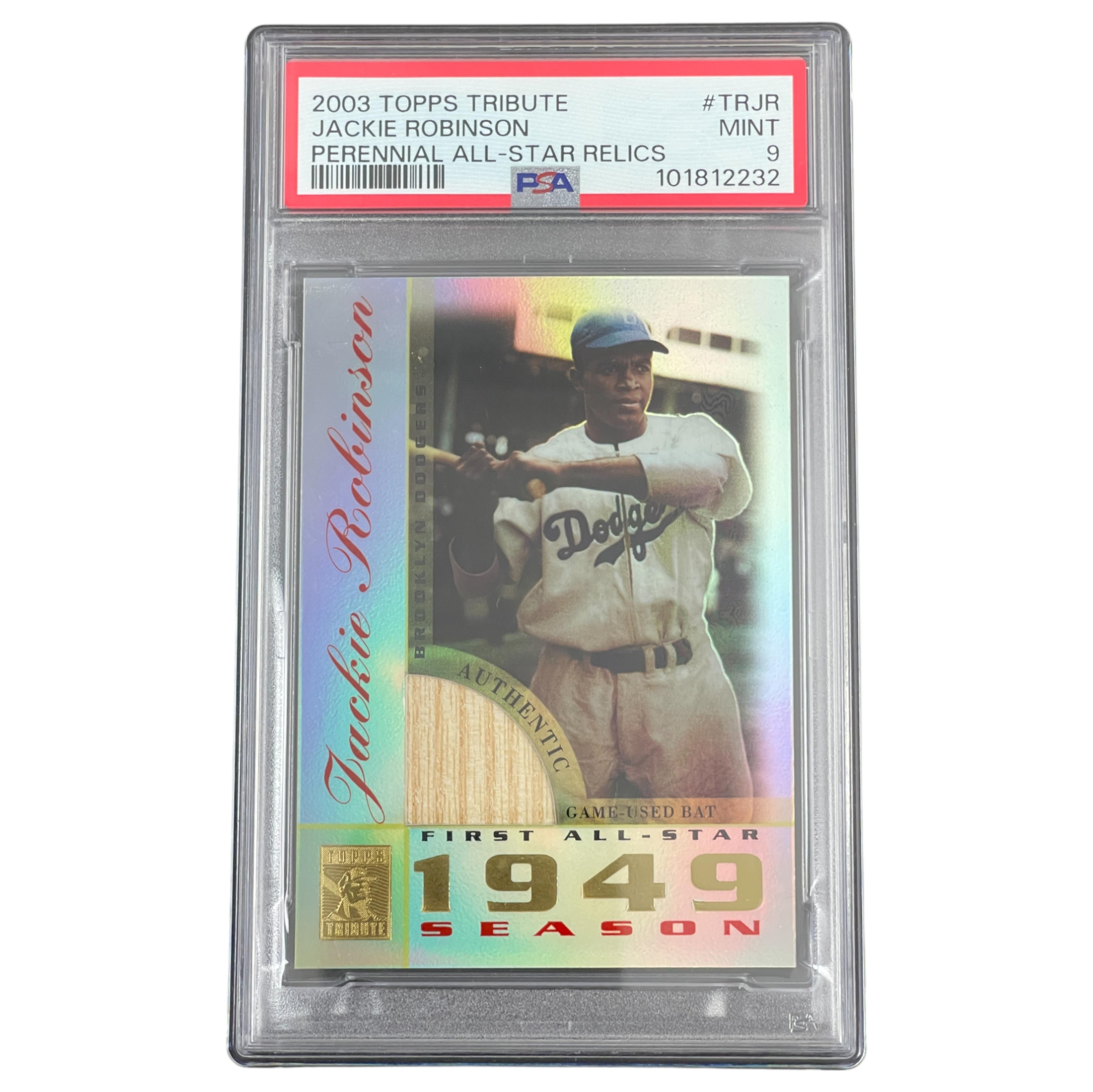 2003 Topps Tribute Jackie Robinson Perennial All-Star Relics PSA 9 Baseball Card