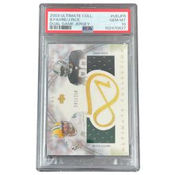 2003 Ultimate Collection Brett Favre/Jerry Rice Dual Game Jersey PSA 10 GEM MT Football Card 242/250