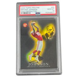 2003 Topps Pristine Bryant Johnson Gold Refractor 17/25 PSA 10 POP 1 Football Card
