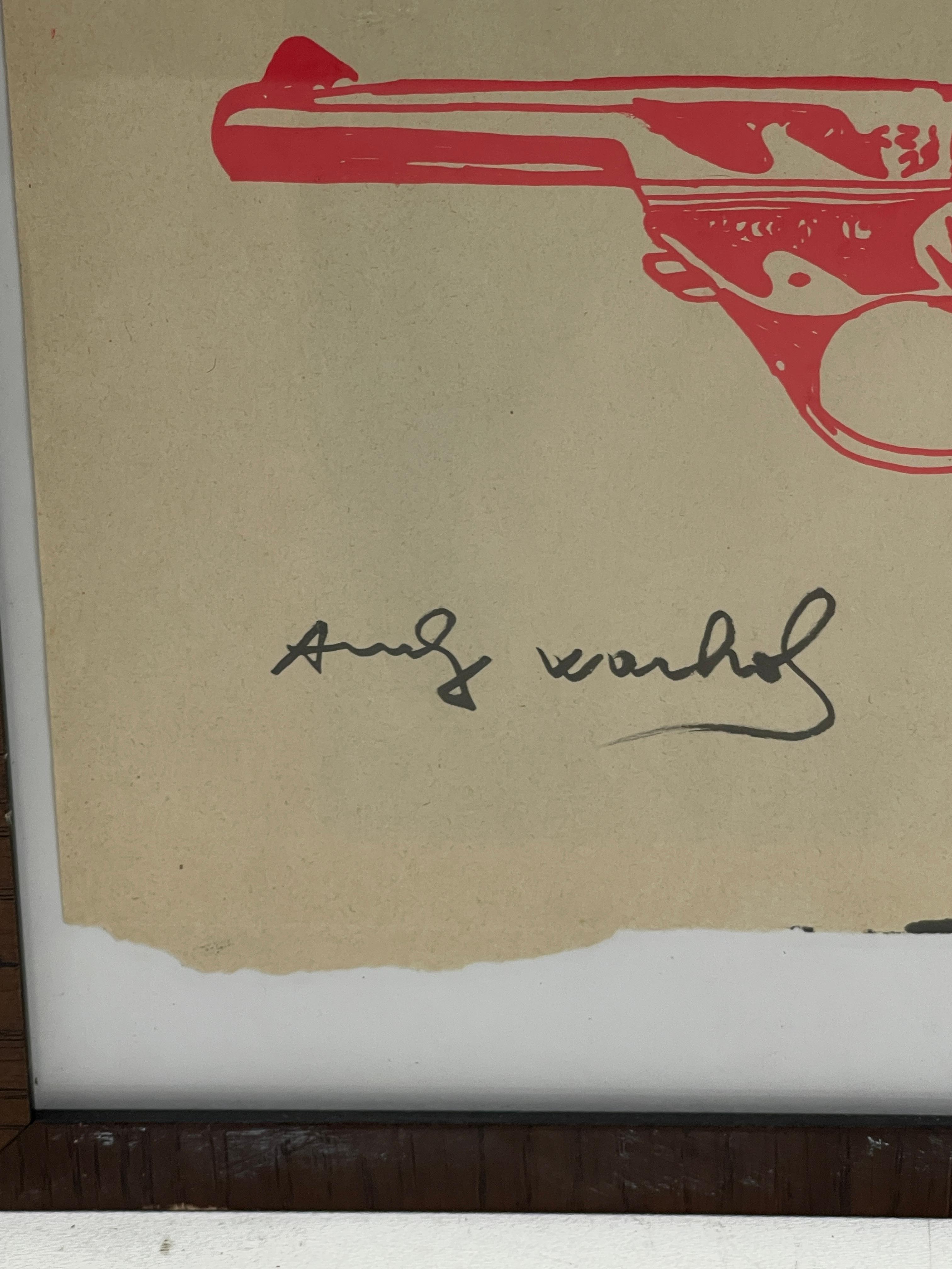 Andy Warhol - Hand Painted and Signed Gun on Studio 54 Letterhead