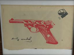 Andy Warhol - Hand Painted and Signed Gun on Studio 54 Letterhead
