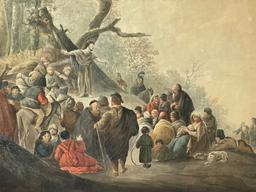 Jacob de Wit (Dutch, 1695â€“1754) â€“ Predication, Religious Watercolor on Paper, Exhibited, Framed