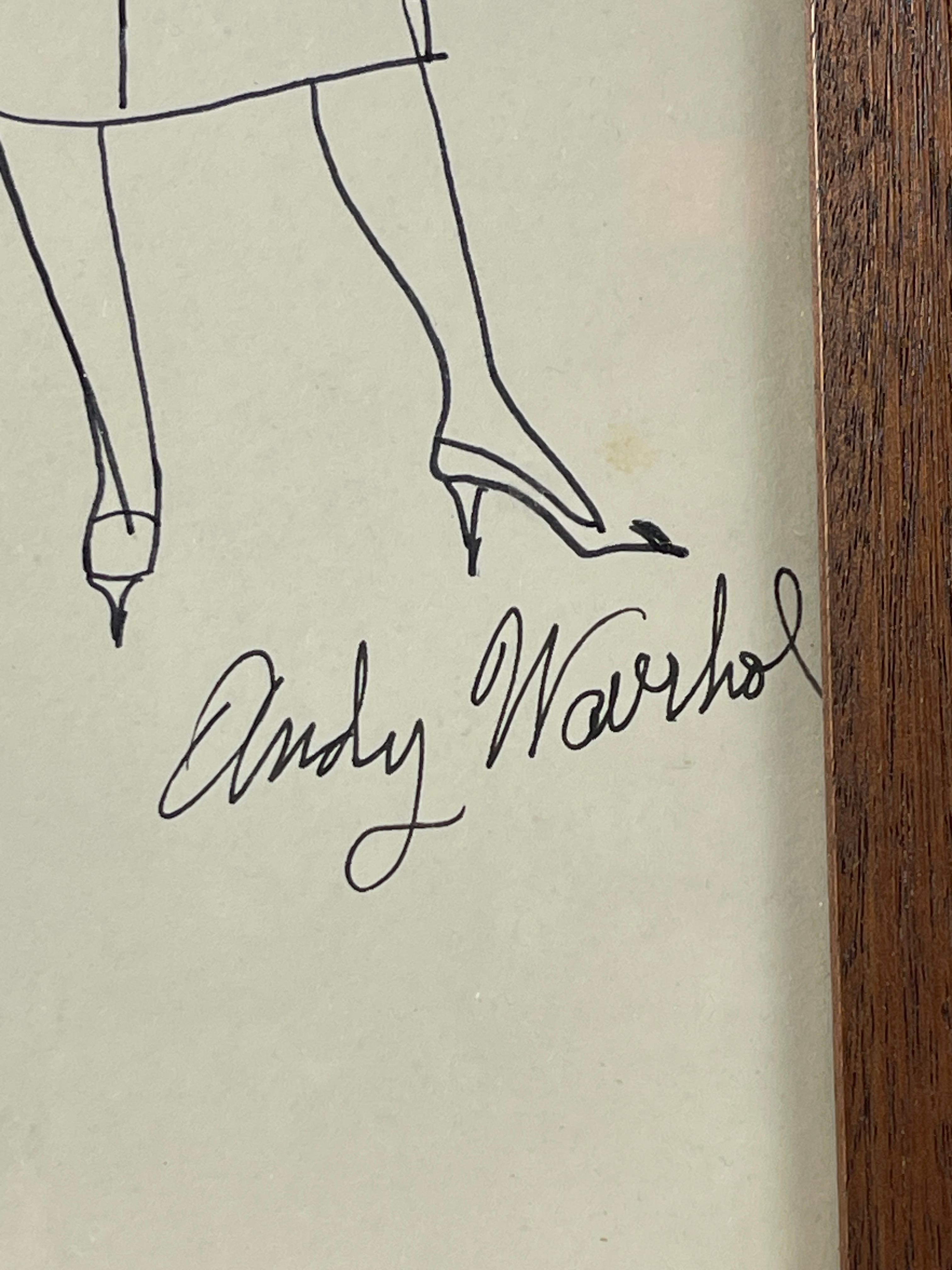 Andy Warhol - Pen & Pencil Costume Design Sketch Drawing Signed Bottom Right