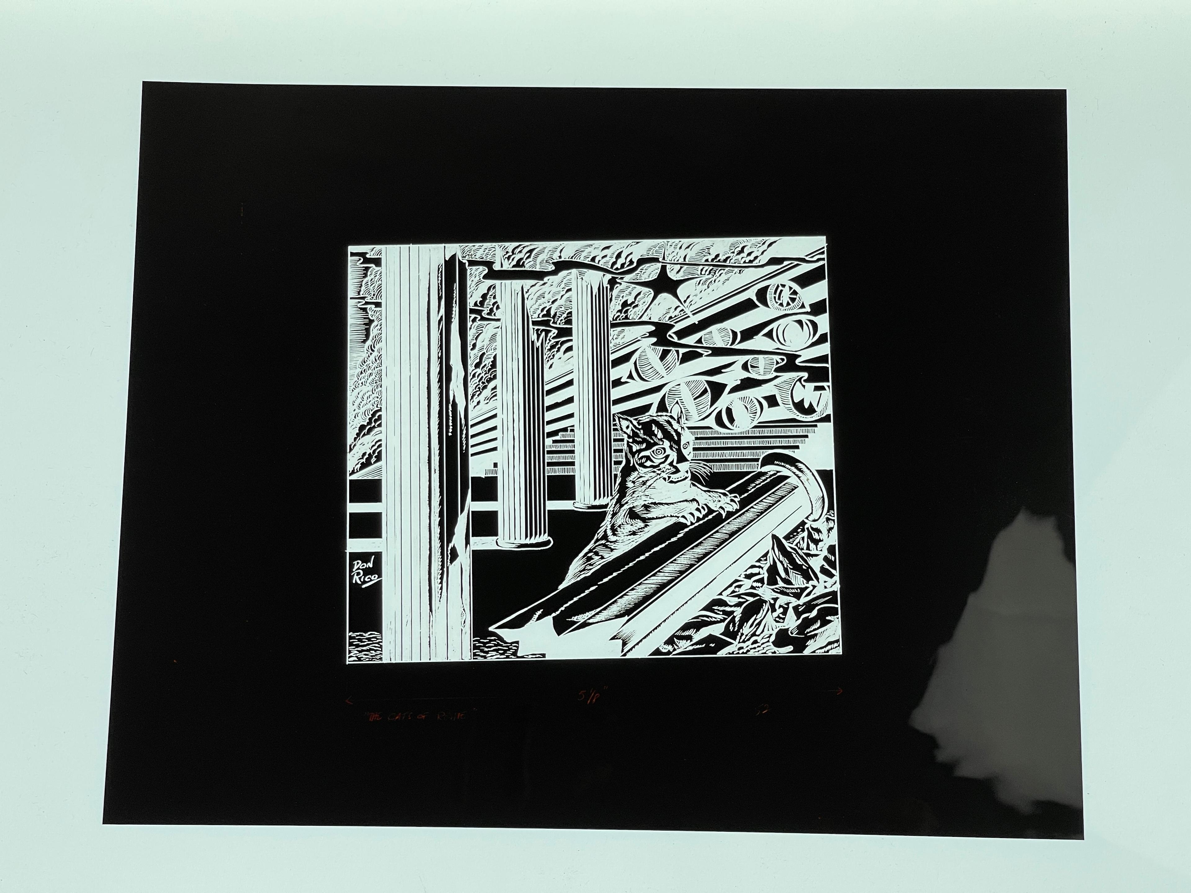 Don Rico â€“ Negative Production Art for Weird Tales (Winter 1973), "The Splendid Apparition" LOT OF