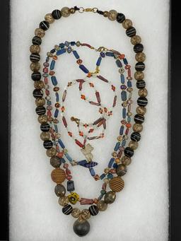 Ancient Mixed Stone Crystal and Bead Necklaces